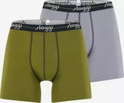 Sloggi Caleçons Boxers Homme Gris / Olive