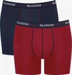 Sloggi Caleçons Boxers Homme Bleu Foncé / Rouge